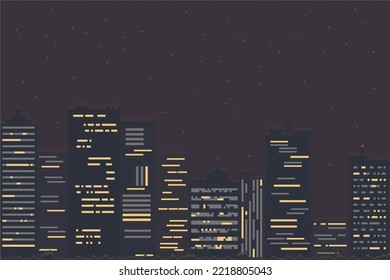 Night city landscape vector illustration