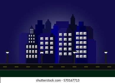 night city landscape.vector and illustration