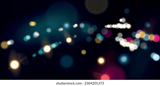Night city lights. Abstract background. Vector illustration