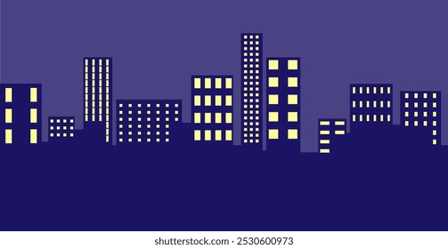 night city lights, night city silhouette pattern
