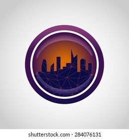 Night city in low-poly style