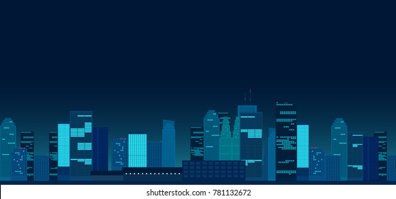 Night City neon vector illustration