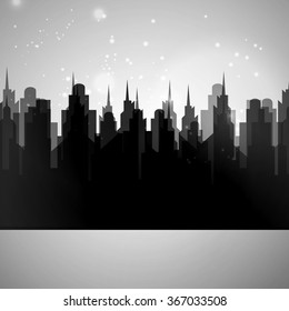 Night city panorama ,vector illustration eps 10.