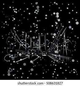 Night city road for your design