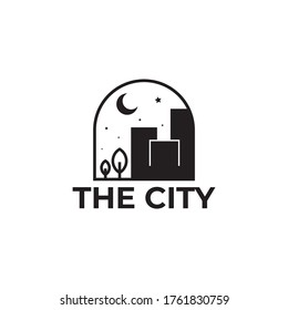 night city scape logo vector illustration
