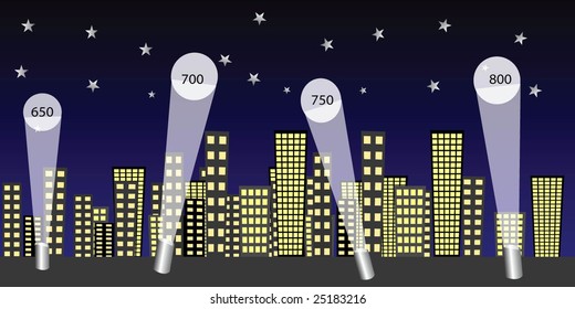 Night city scene designed illustration vector format