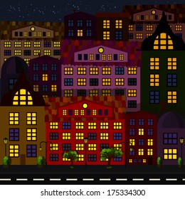 night city. seamless background. Vector