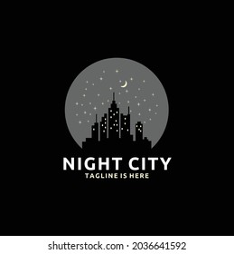 Night City Skyline for Real Estate Logo Design