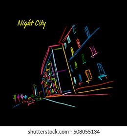 Night City Street For Your Design