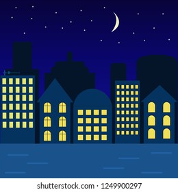 Night city. Vector