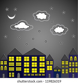 Night City. Vector illustration