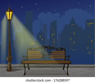 night in the city. vector illustration