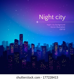 Night City. Vector Illustration.