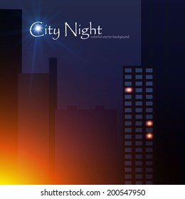 Night city vector illustration