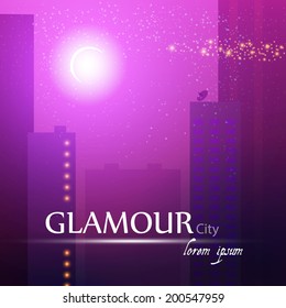 Night city vector illustration