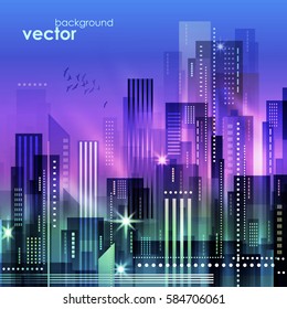 Night City, vector illustration
