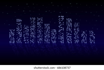 Night city, vector illustration