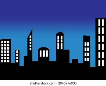 Night city vector illustration. abstract background.