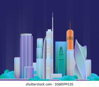 Night City Vector Illustration Night Cityscape Stock Vector (royalty 