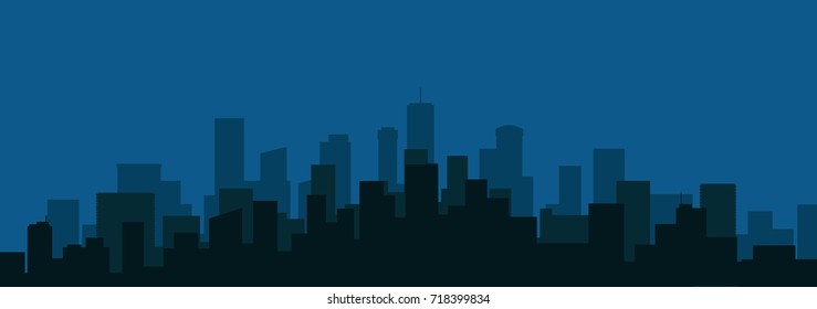 Night city. Vector illustration, a style of a design.