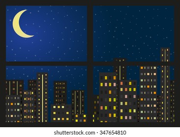 night city. view from the window