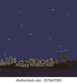 Night city and water surface vector image