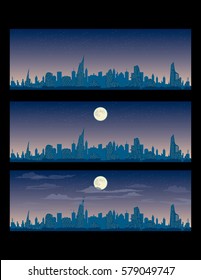 Night cityscape illustration
vector set