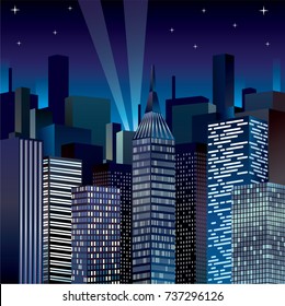 Night Cityscape Vector illustration clip-art image