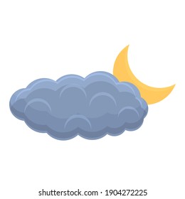 Night cloud icon. Cartoon of night cloud vector icon for web design isolated on white background