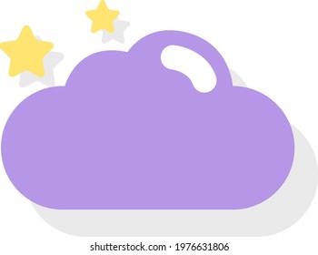 Night cloud, icon illustration, vector on white background