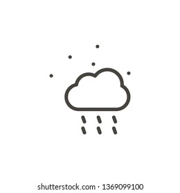 Night, cloud, rain vector icon. Element of weather for mobile concept and web apps illustration. Thin line icon for website design and development. Vector icon