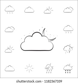 night cloud sign icon. Weather icons universal set for web and mobile on white background