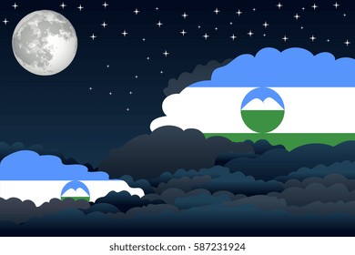 Night Clouds with Kabardino-Balkaria Flags