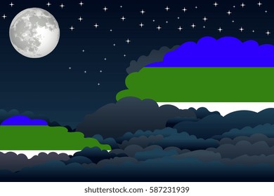 Night Clouds with Komi Flags