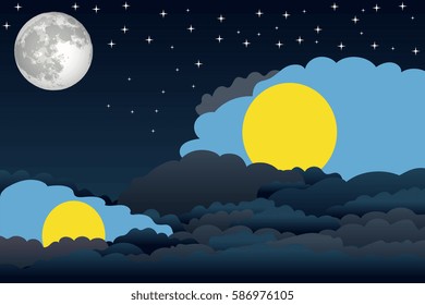 Night Clouds with Palau Flags