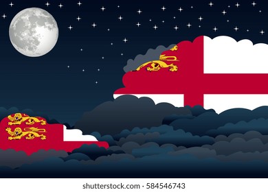 Night Clouds with Sark Flags