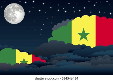 Night Clouds with Senegal Flags