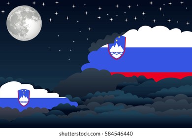Night Clouds with Slovenia Flags