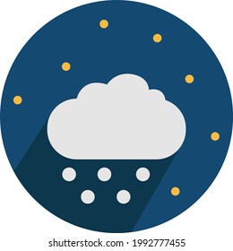 Night clouds with snow, illustration, on a white background.