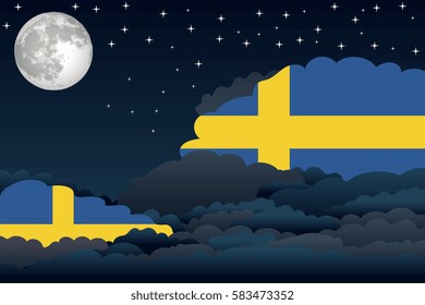 Night Clouds with Sweden Flags
