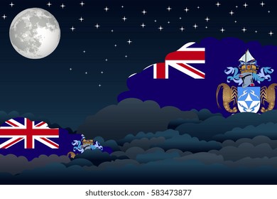 Night Clouds with Tristan da Cunha Flags