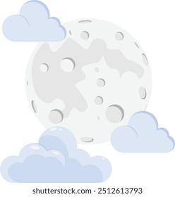 Noche Nublado, Luna parcialmente cubierta de nubes.