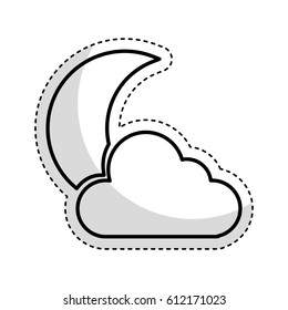 night cloudy weather isolated icon vector illustration design