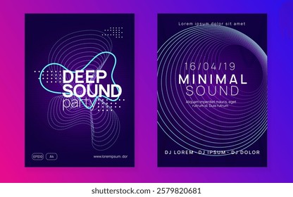 Night Club Background. Concert Cover. Pink Techno Banner. Edm Festival Graphic. Electronic Disco Illustration. Music Magazine. Violet Dance Set. Green Night Club Background