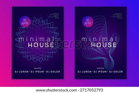 Night Club Background. Techno Poster. Violet Fest Flyer. Psychedelic Beat Invitation. Edm Electro Template. Trance Vector. Green Discotheque Magazine. Blue Night Club Background