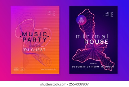 Night Club Banner. Green Techno Magazine. Nightclub Beat Invitation. Festival Cover. Music Concert Template. Pink Dance Poster. Sound Set. Blue Night Club Banner