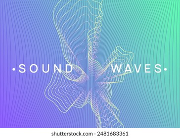 Night Club Banner. Violet Dance Magazine. Sound Electro Element. Nightclub Radio Invitation. Blue Dj Set. Party Background. Concert Vector. Green Night Club Banner