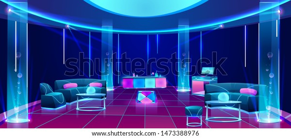 Night Club Bar Interior Empty Dark Stock Vector Royalty