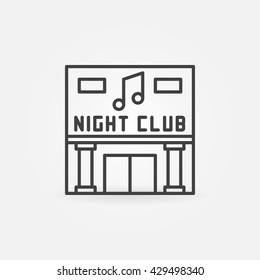 Night Club Building Icon - Vector Nightclub Symbol Or Sign In Thin Line Style