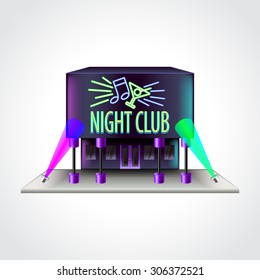 Night Club Building Isolated High Detailed Vector Illustration